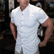 Short Sleeve Dress Shirt - Button-Up - Collared - Short Sleeve Shirt - Men's Shirts