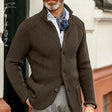 Button-Up Cardigan - Knitted - Pockets - Chunky Knit Cardigan - Men's Cardigan
