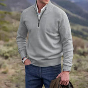 Quarter Zip Jumper - Long Sleeve - Knitted - Cashmere Sweater - Men's Half Zip Sweater