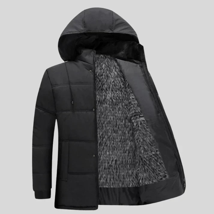 Male Winter Jacket | Hooded | Fur Lined | Puffer Jacket | Men's Padded Jacket