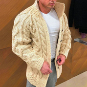 Knitted Cardigan | Button-Up | Cable Knit | Chunky Cardigan | Men's Cardigan