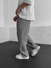 Loose Fit Trousers - Men's Casual Straight Leg Drawstring Pants