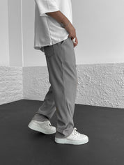 Loose Fit Trousers - Men's Casual Straight Leg Drawstring Pants