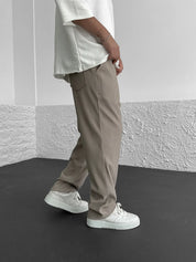 Loose Fit Trousers - Men's Casual Straight Leg Drawstring Pants