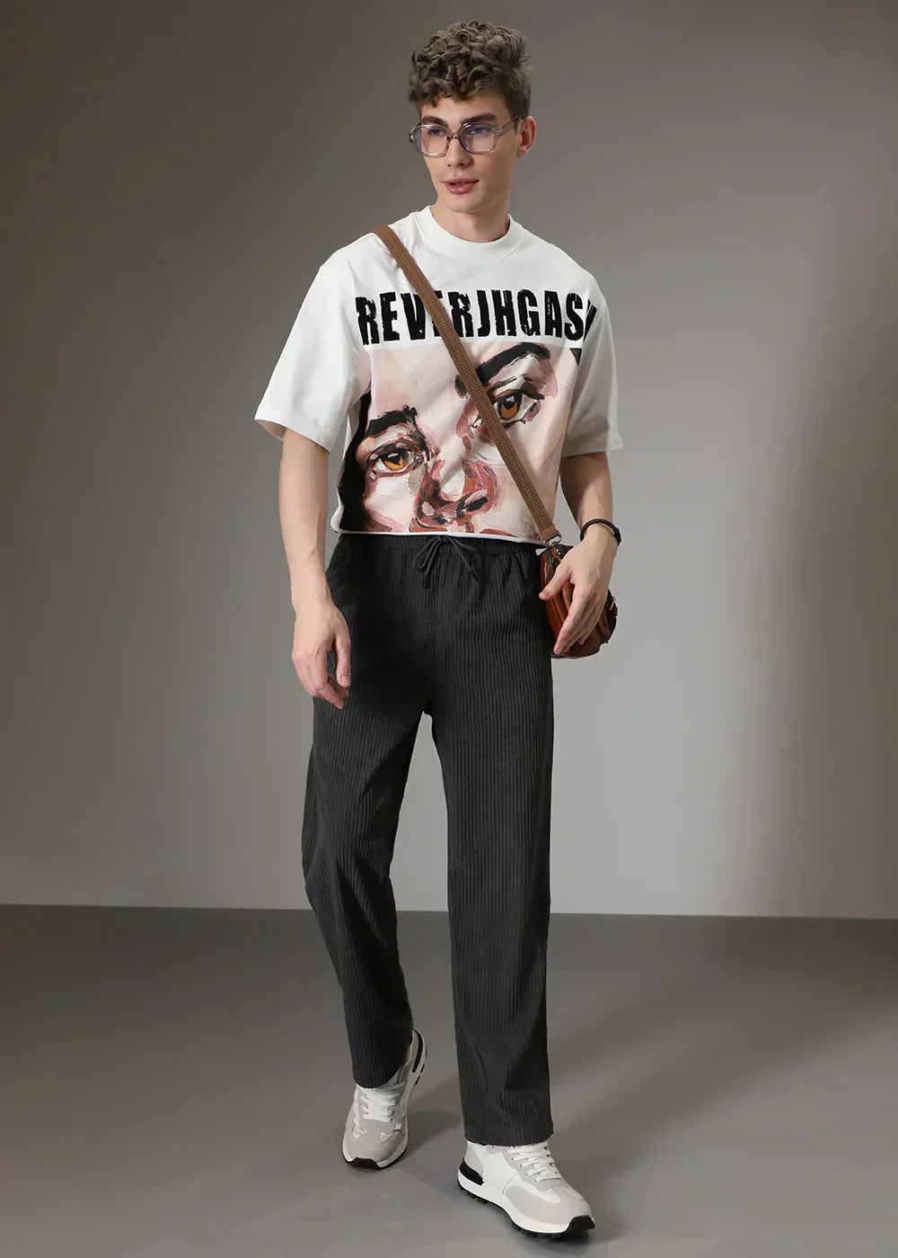 Loose Fit Trousers - Men's Casual Straight Leg Drawstring Pants