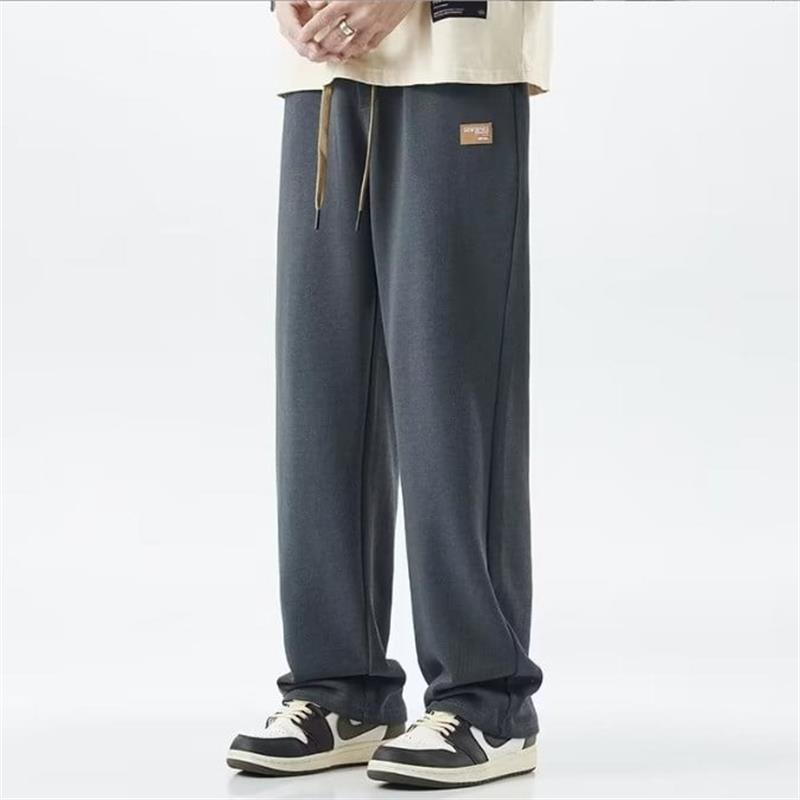 Straight Leg Joggers - Men's Casual Drawstring Leisure Sweatpants