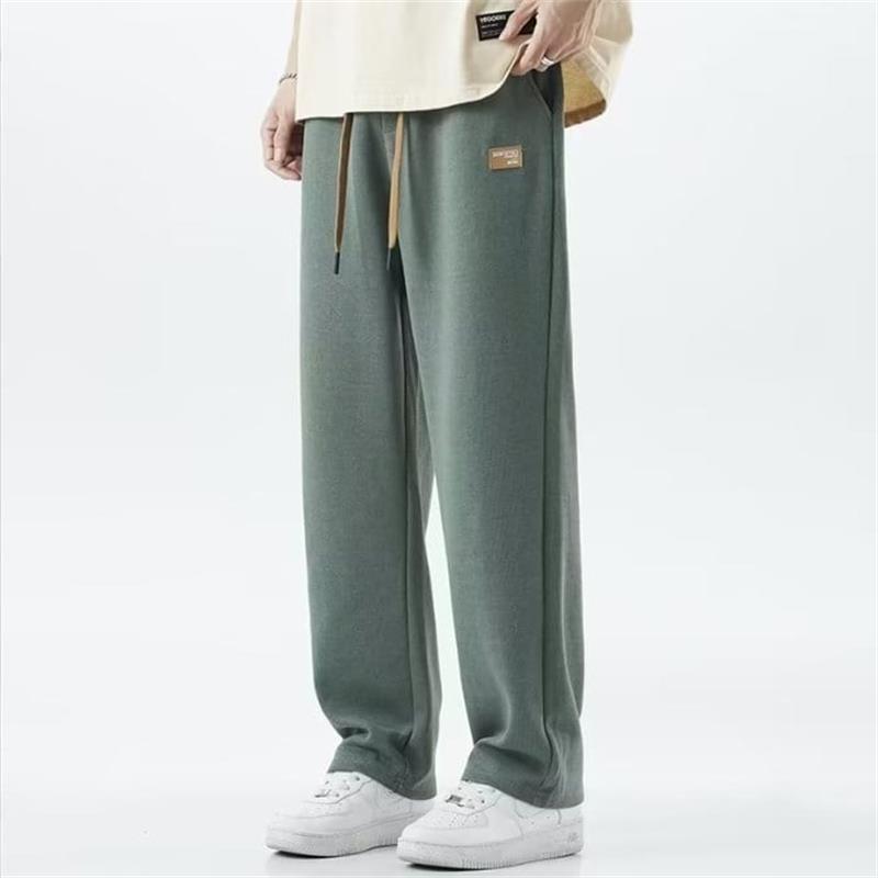Straight Leg Joggers - Men's Casual Drawstring Leisure Sweatpants