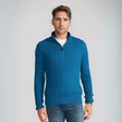 Quarter-Zip Jumper | Knitted | Cable Knit | Half Zip Pullover | Men's Sweater