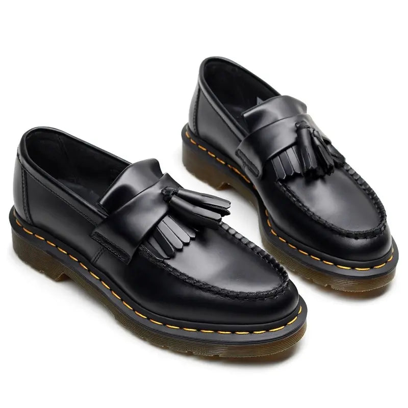 Black Loafers - Men's Chunky Slip-On Tassel Loafer Shoes
