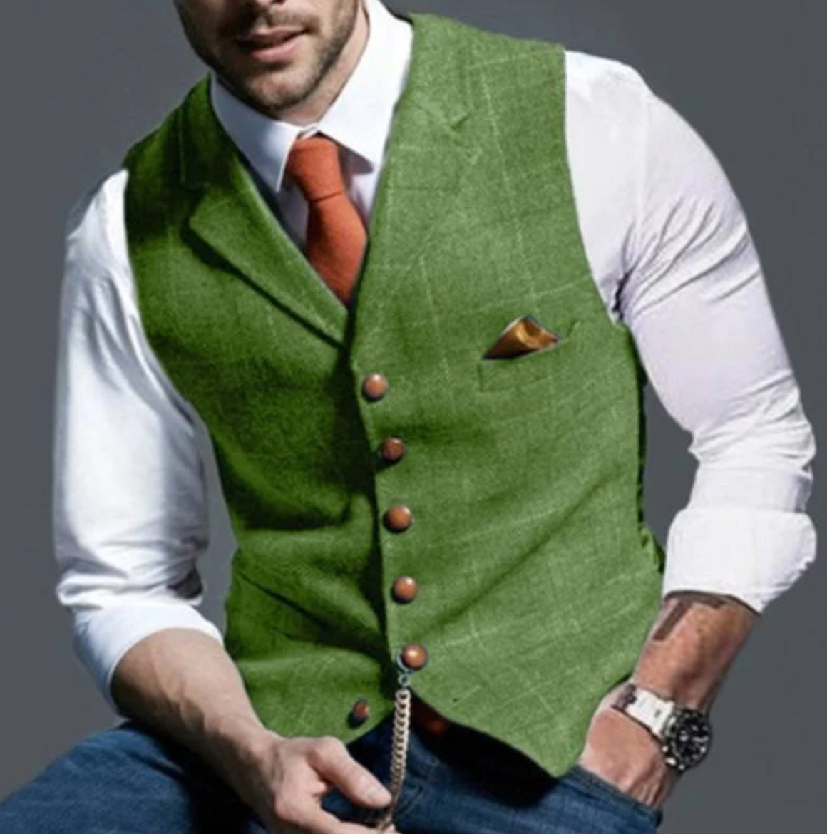 Vest - Single-breasted – Checkered – Men's vest – Tweed vest-Southern-Taylor