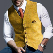 Vest - Single-breasted – Checkered – Men's vest – Tweed vest-Southern-Taylor