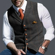 Vest - Single-breasted – Checkered – Men's vest – Tweed vest-Southern-Taylor