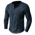Long Sleeve T-Shirt - Half Buttoned - Pullover - Henley Shirt - Men's Shirt