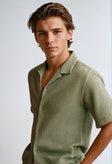Short Sleeve Shirt | Green | Waffle | Buttoned Up Shirt | Summer Shirts for Men