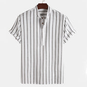 Striped Shirt - Summer - Buttoned Up - Short Sleeve Shirt - Men's Shirts