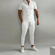 Co-Ord Set | Polo T-Shirt | Elastic Waist | Two-Piece Set | Men's Summer Set