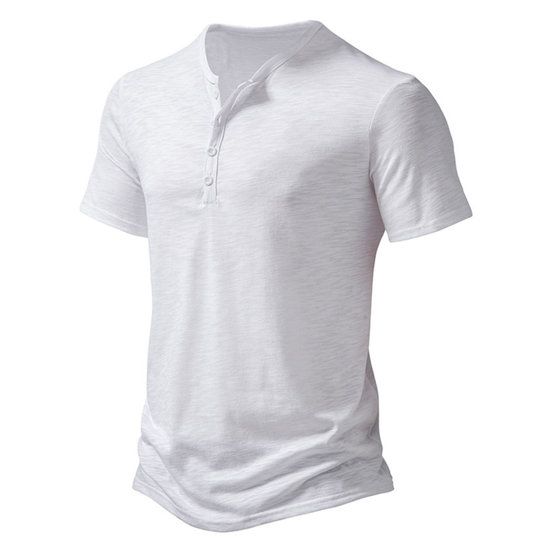 T-Shirt | Lightweight | Button Neck | Summer Shirt | Men's Clothing