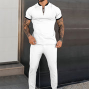 Co-Ord Set - Short Sleeve - Quarter Zip - Two-Piece Set - Men's Clothing