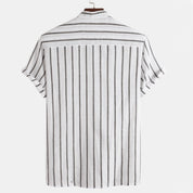 Striped Shirt - Summer - Buttoned Up - Short Sleeve Shirt - Men's Shirts