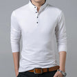 Long Sleeve T-Shirt - Buttoned Up - Slim Fit - Polo Shirt - Men's Clothing