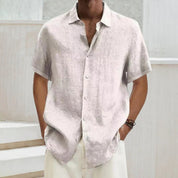 Short Sleeve Shirt - Men's Lightweight Loose Fit Button-Up Shirt for Summer