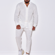 Two-Piece Set | Long Sleeve | Button-Up | Linen Clothes | Men's Co-Ord Set