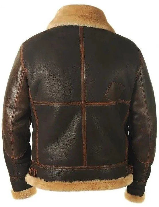 Winter Leather Jacket - Fur-lined - Zip-up - Flight Jacket - Men's Leather Jacket-Southern-Taylor