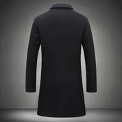Wool Coat, Turn-down Collar, Single-breasted, Winter Jacket, Wool Coat for Men