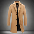 Wool Coat, Turn-down Collar, Single-breasted, Winter Jacket, Wool Coat for Men