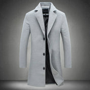 Wool Coat, Turn-down Collar, Single-breasted, Winter Jacket, Wool Coat for Men
