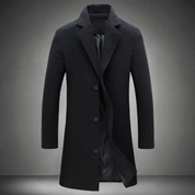 Wool Coat, Turn-down Collar, Single-breasted, Winter Jacket, Wool Coat for Men