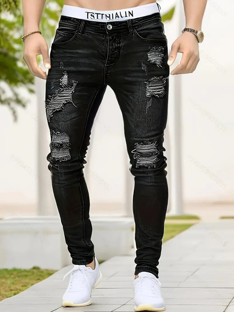 Zayden Ripped Jeans | Trendy Slim Fit Jeans for Men-Southern-Taylor