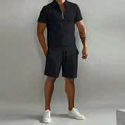 T-Shirt and Shorts Set - Men's Short Sleeve Polo Two-Piece Summer Set