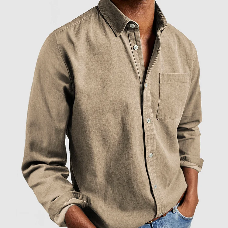 Button-Up Shirt | Long Sleeve | Collared | Denim Shirt | Men's Shirt