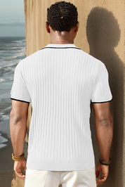 Knit T-Shirt - Collared - Quarter Zip - Polo Shirt - Men's Shirt