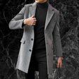 Trench Coat - Men's Mid Length Single Breasted Wool Trench Coat