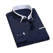 Button-Up Shirt - Men's Slim Fit Long Sleeve Collared Shirt