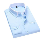 Button-Up Shirt - Men's Slim Fit Long Sleeve Collared Shirt