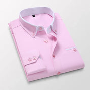 Button-Up Shirt - Men's Slim Fit Long Sleeve Collared Shirt