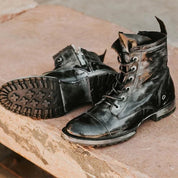 Leather Boots - Lace-Up - Ankle - Combat Boots - Men's Boots