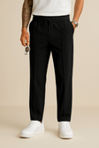 Drawstring Pants | Elastic Waist | Straight Leg | Fabric Pants | Men's Trousers