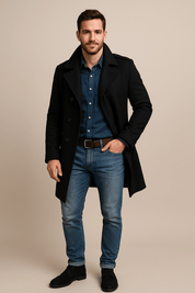 Trench Coat - Single Breasted - Tailored - Mid Length Coat - Men's Coat