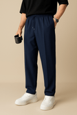 Elastic Waist Pants - Men's Casual Straight Leg Drawstring Dress Pants