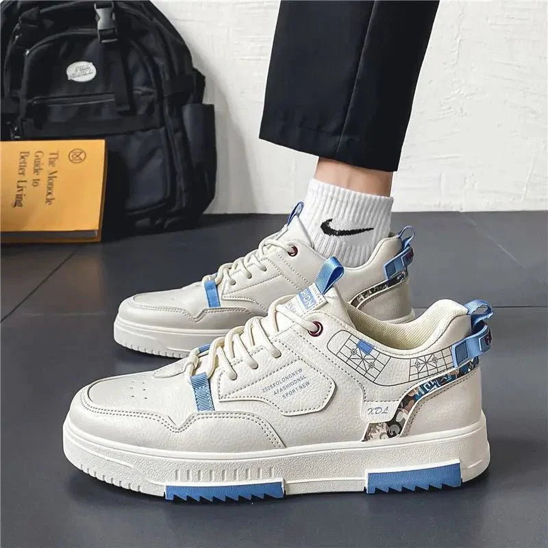 Low Top Sneakers - Men's Casual Lace-Up Skate Shoes