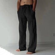 Linen Trousers - Loose Fit - Drawstring - Summer Pants - Men's Linen Pants
