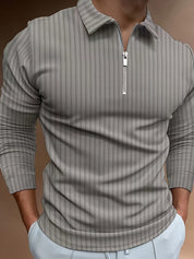 Long Sleeve Polo Shirt | Quarter Zip | Slim Fit | Half Zip Polo | Men's Jumper