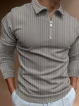Long Sleeve Polo Shirt | Quarter Zip | Slim Fit | Half Zip Polo | Men's Jumper
