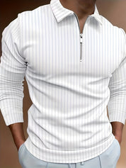 Long Sleeve Polo Shirt | Quarter Zip | Slim Fit | Half Zip Polo | Men's Jumper