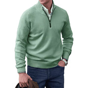 Quarter Zip Jumper - Long Sleeve - Knitted - Cashmere Sweater - Men's Half Zip Sweater