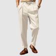 Dress Pants - Men's Straight Leg Pleated Business Casual Slack Pants 